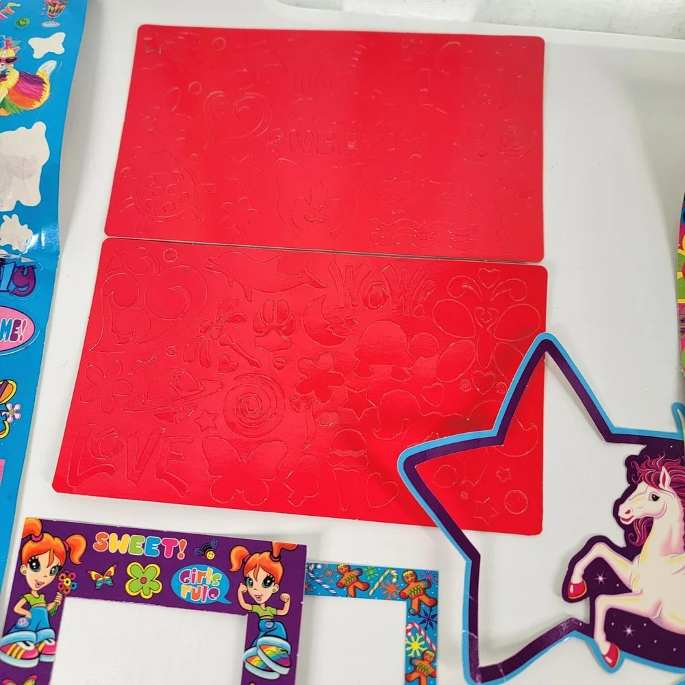 Huge Lisa‎ Frank Vintage Y2K Lot Cardboard Picture Frames Stickers Scrapbook